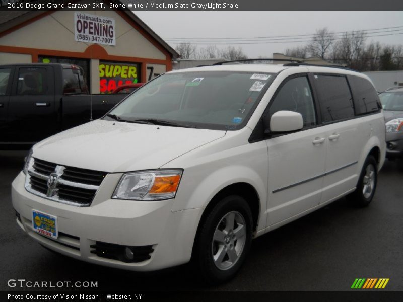 Stone White / Medium Slate Gray/Light Shale 2010 Dodge Grand Caravan SXT