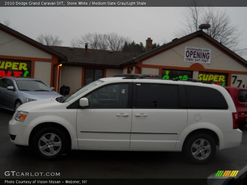 Stone White / Medium Slate Gray/Light Shale 2010 Dodge Grand Caravan SXT