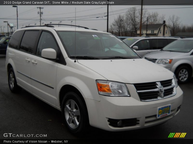 Stone White / Medium Slate Gray/Light Shale 2010 Dodge Grand Caravan SXT