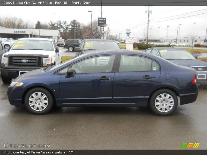 Royal Blue Pearl / Gray 2009 Honda Civic DX-VP Sedan