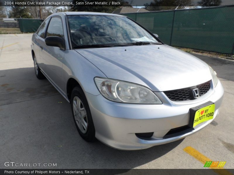 Satin Silver Metallic / Black 2004 Honda Civic Value Package Coupe