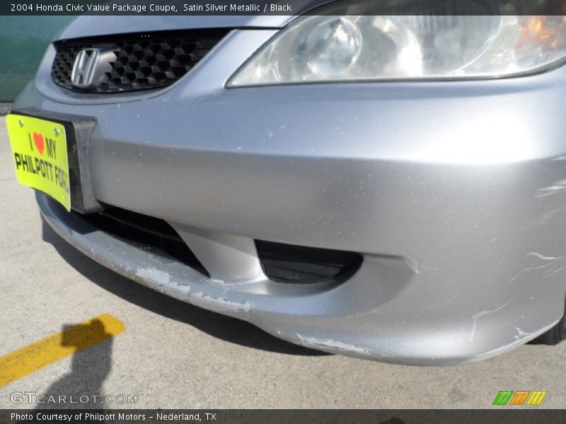 Satin Silver Metallic / Black 2004 Honda Civic Value Package Coupe