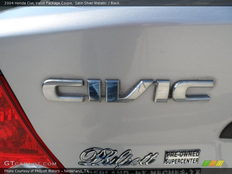 Satin Silver Metallic / Black 2004 Honda Civic Value Package Coupe