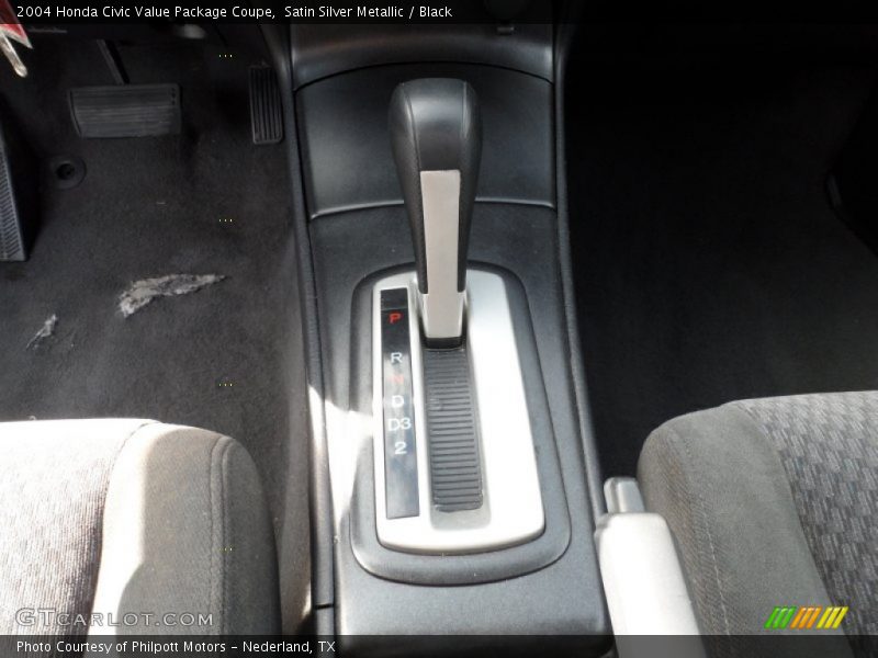 Satin Silver Metallic / Black 2004 Honda Civic Value Package Coupe