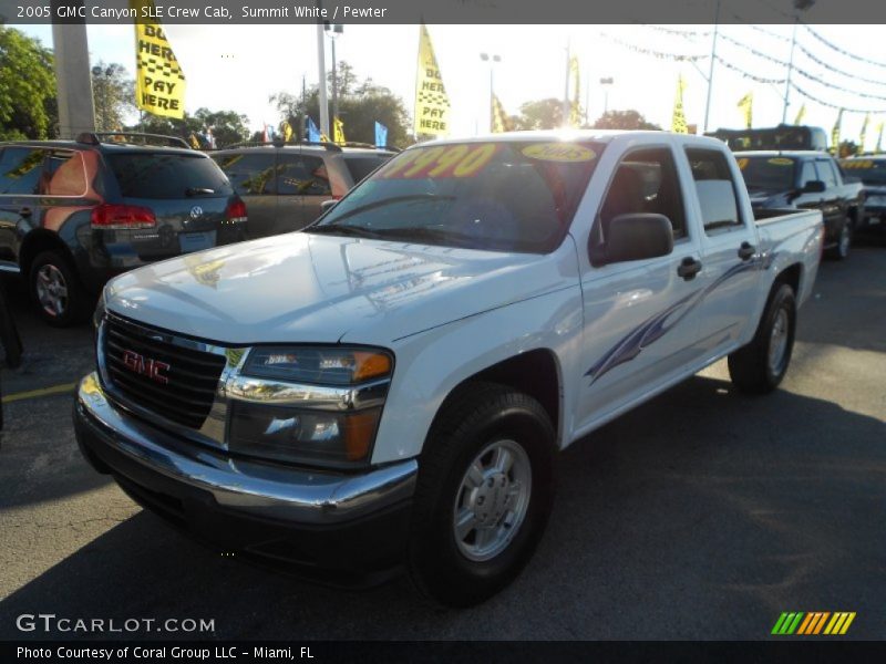 Summit White / Pewter 2005 GMC Canyon SLE Crew Cab