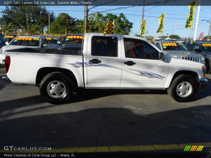 Summit White / Pewter 2005 GMC Canyon SLE Crew Cab