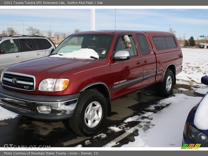 Sunfire Red Pearl / Oak 2001 Toyota Tundra SR5 Extended Cab
