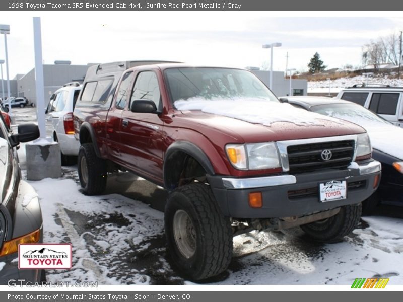 Sunfire Red Pearl Metallic / Gray 1998 Toyota Tacoma SR5 Extended Cab 4x4