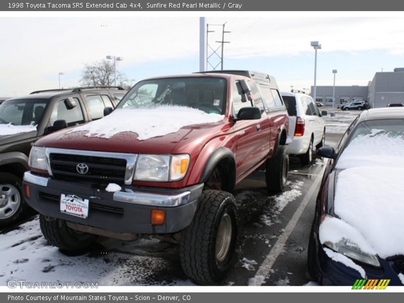 Sunfire Red Pearl Metallic / Gray 1998 Toyota Tacoma SR5 Extended Cab 4x4