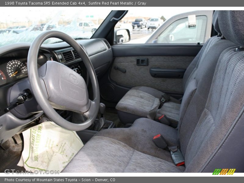 Sunfire Red Pearl Metallic / Gray 1998 Toyota Tacoma SR5 Extended Cab 4x4