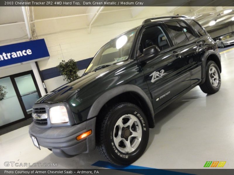 Dark Green Metallic / Medium Gray 2003 Chevrolet Tracker ZR2 4WD Hard Top