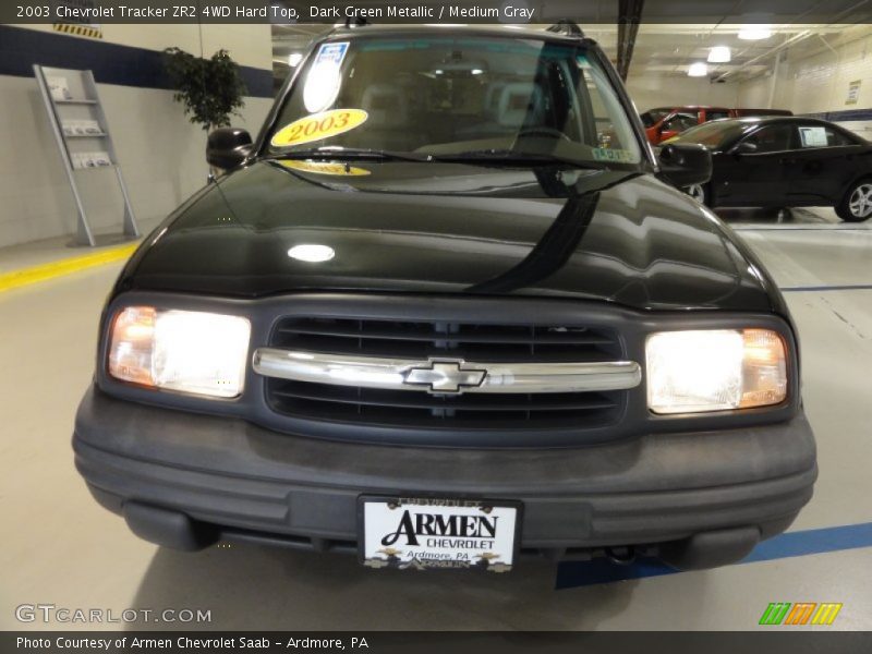 Dark Green Metallic / Medium Gray 2003 Chevrolet Tracker ZR2 4WD Hard Top