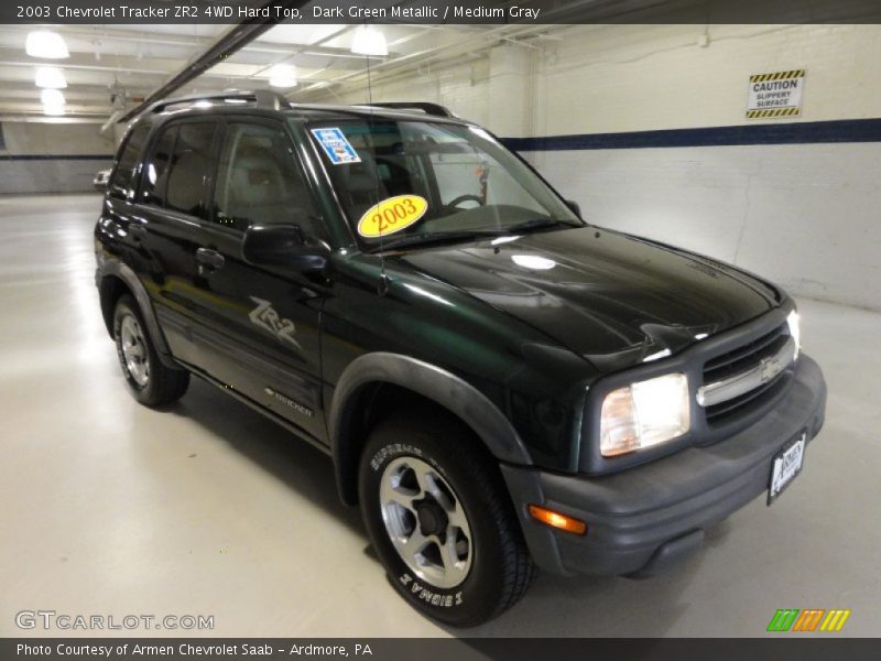 Dark Green Metallic / Medium Gray 2003 Chevrolet Tracker ZR2 4WD Hard Top