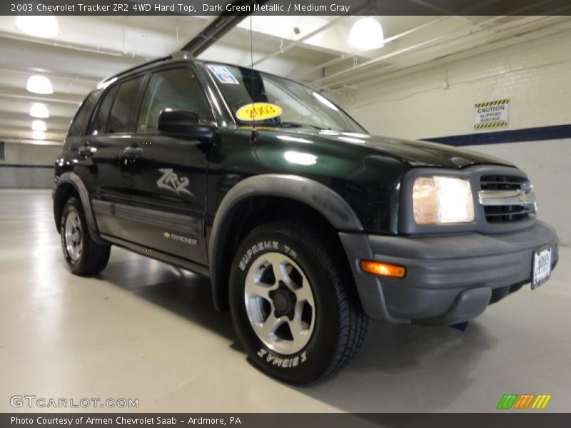 Dark Green Metallic / Medium Gray 2003 Chevrolet Tracker ZR2 4WD Hard Top