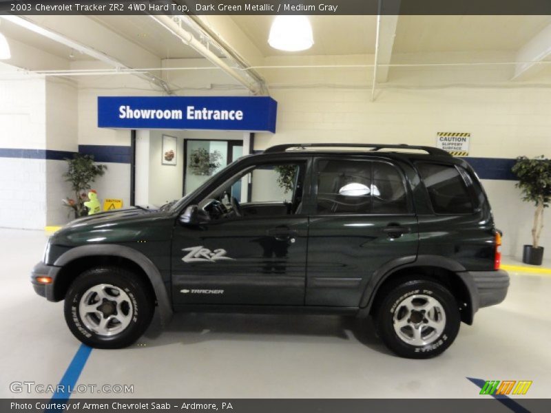 Dark Green Metallic / Medium Gray 2003 Chevrolet Tracker ZR2 4WD Hard Top
