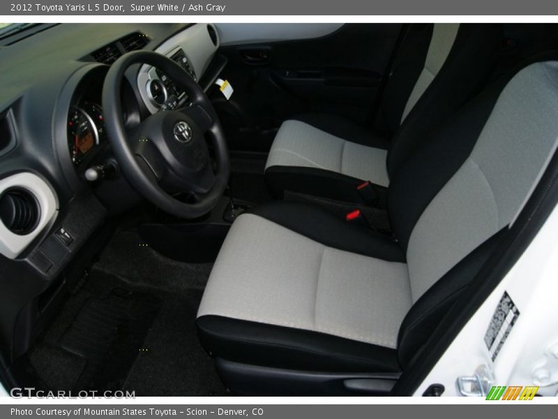 Super White / Ash Gray 2012 Toyota Yaris L 5 Door
