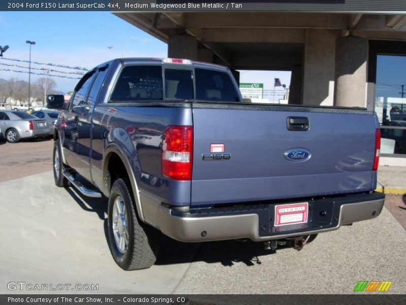 Medium Wedgewood Blue Metallic / Tan 2004 Ford F150 Lariat SuperCab 4x4