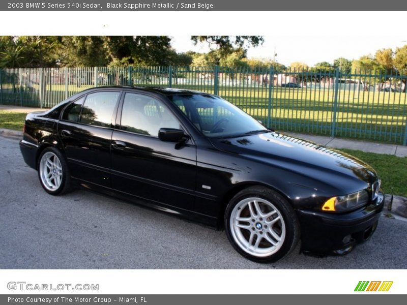 Black Sapphire Metallic / Sand Beige 2003 BMW 5 Series 540i Sedan