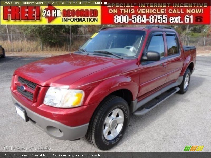 Redfire Metallic / Medium Flint 2003 Ford Explorer Sport Trac XLS