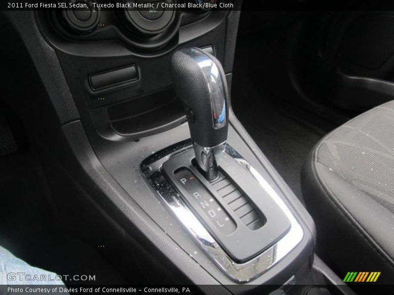 Tuxedo Black Metallic / Charcoal Black/Blue Cloth 2011 Ford Fiesta SEL Sedan