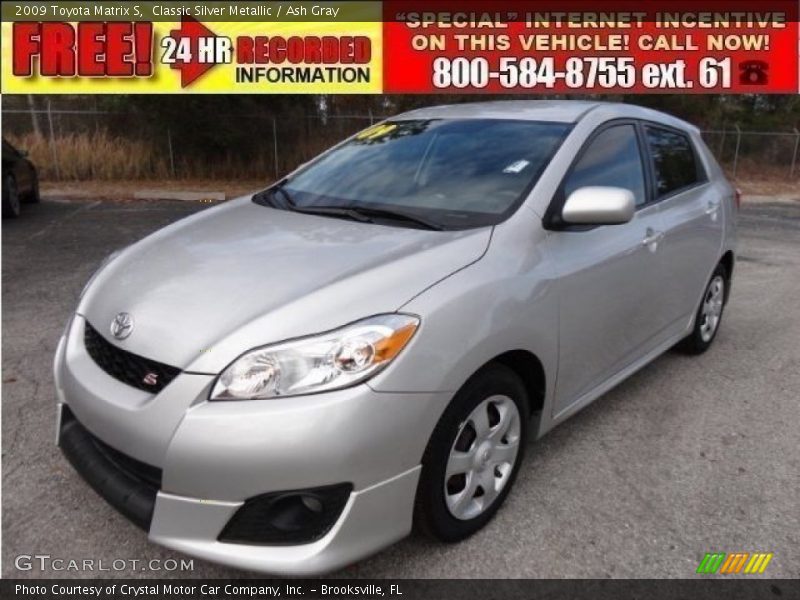Classic Silver Metallic / Ash Gray 2009 Toyota Matrix S