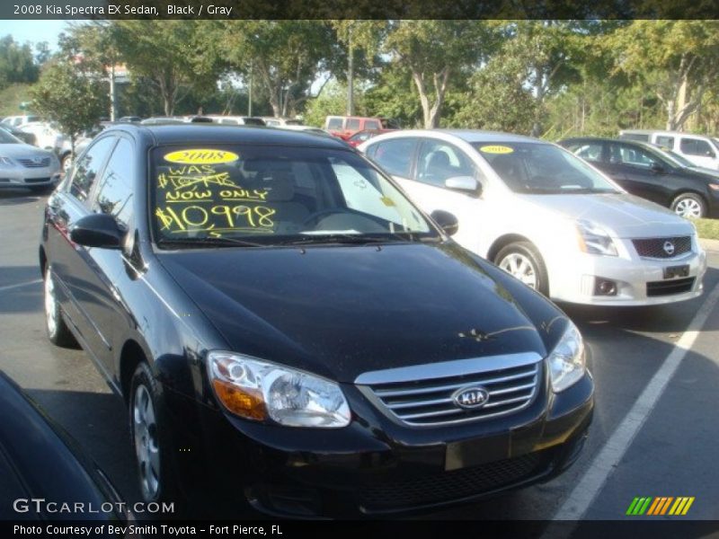 Black / Gray 2008 Kia Spectra EX Sedan