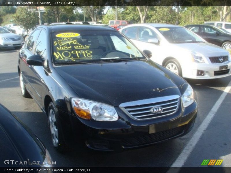 Black / Gray 2008 Kia Spectra EX Sedan