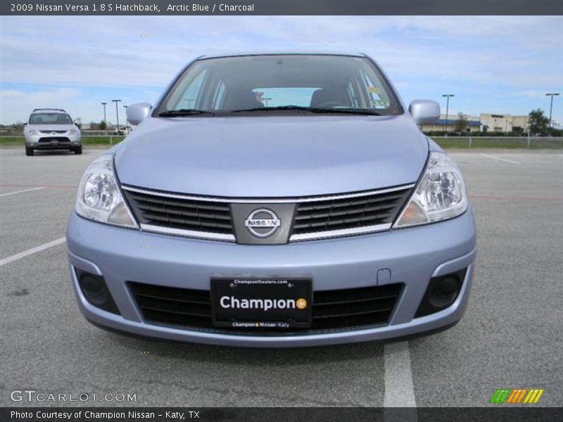 Arctic Blue / Charcoal 2009 Nissan Versa 1.8 S Hatchback