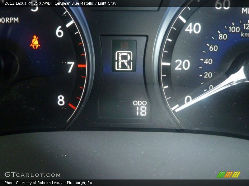 Cerulean Blue Metallic / Light Gray 2012 Lexus RX 350 AWD
