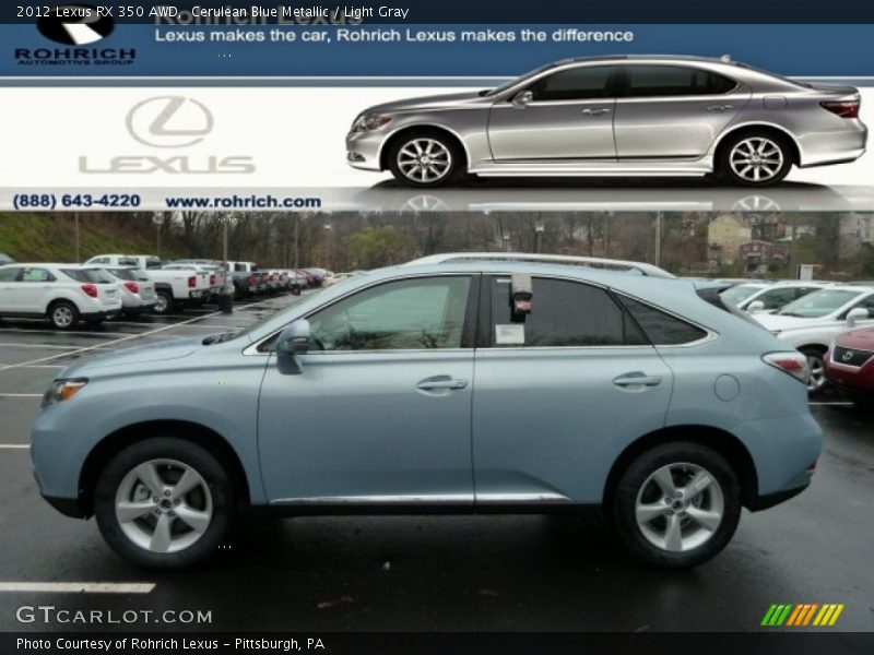 Cerulean Blue Metallic / Light Gray 2012 Lexus RX 350 AWD