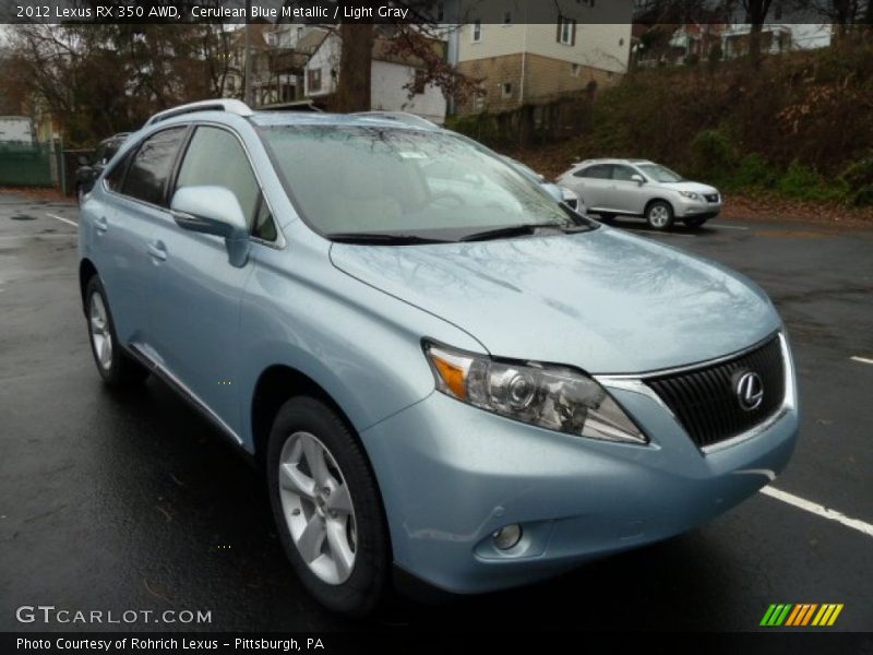 Cerulean Blue Metallic / Light Gray 2012 Lexus RX 350 AWD