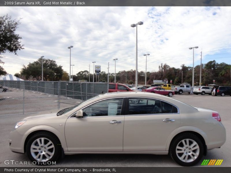 Gold Mist Metallic / Black 2009 Saturn Aura XR