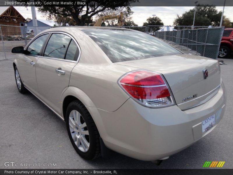 Gold Mist Metallic / Black 2009 Saturn Aura XR