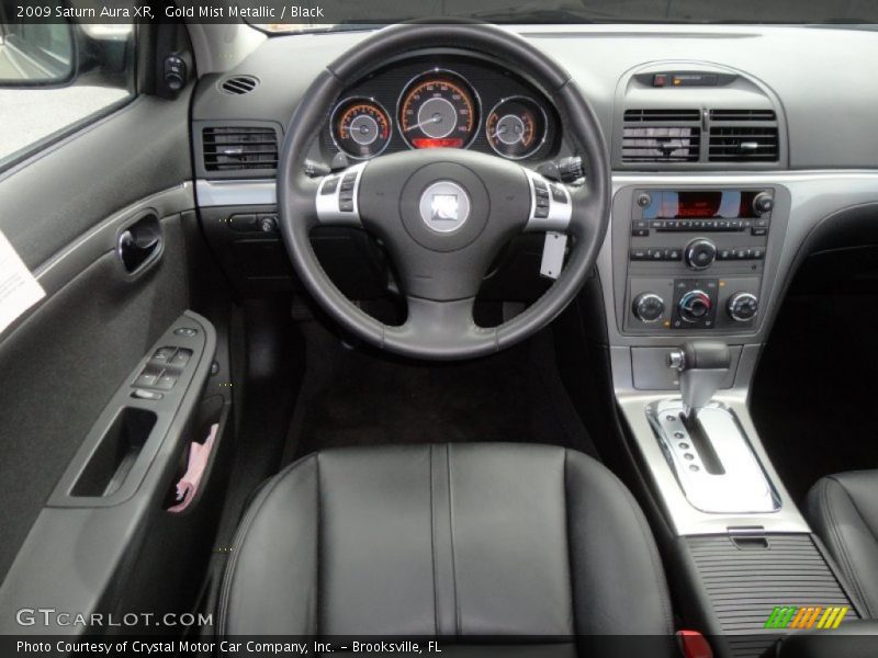 Gold Mist Metallic / Black 2009 Saturn Aura XR