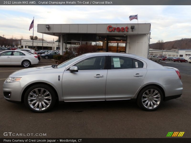 Crystal Champagne Metallic Tri-Coat / Charcoal Black 2012 Lincoln MKS AWD