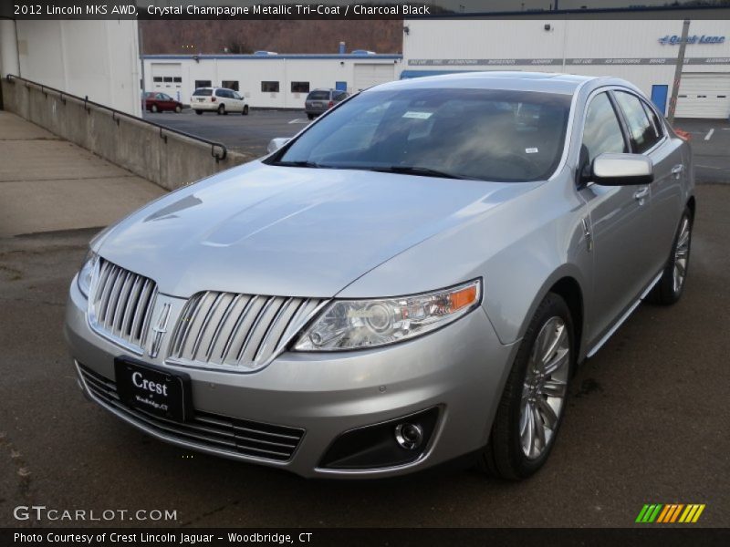 Crystal Champagne Metallic Tri-Coat / Charcoal Black 2012 Lincoln MKS AWD