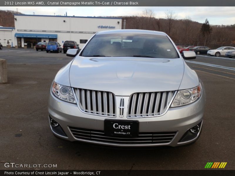 Crystal Champagne Metallic Tri-Coat / Charcoal Black 2012 Lincoln MKS AWD