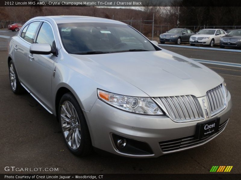 Crystal Champagne Metallic Tri-Coat / Charcoal Black 2012 Lincoln MKS AWD