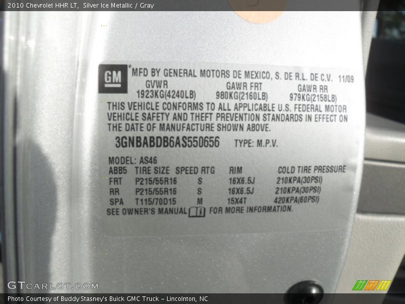 Silver Ice Metallic / Gray 2010 Chevrolet HHR LT