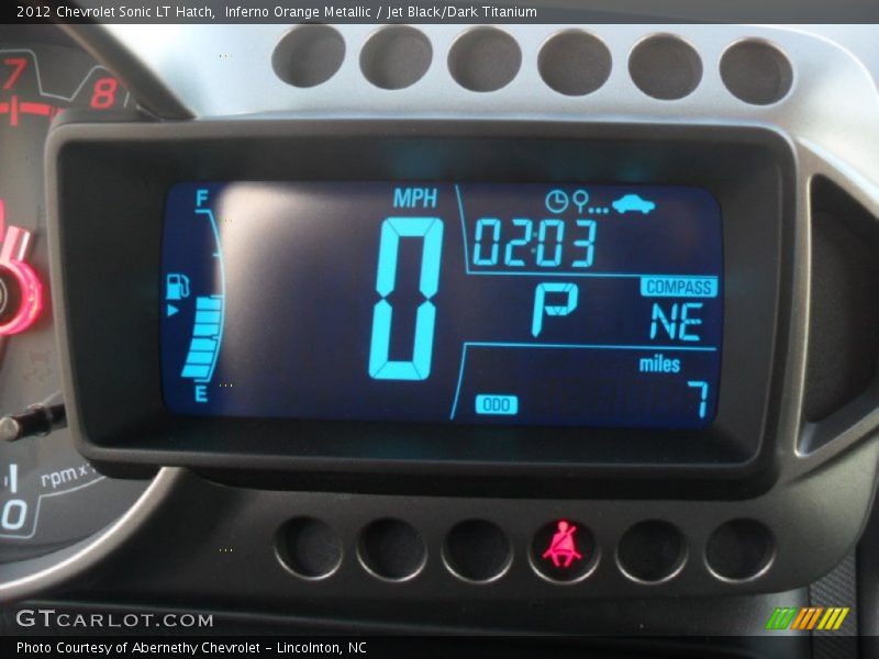 Inferno Orange Metallic / Jet Black/Dark Titanium 2012 Chevrolet Sonic LT Hatch