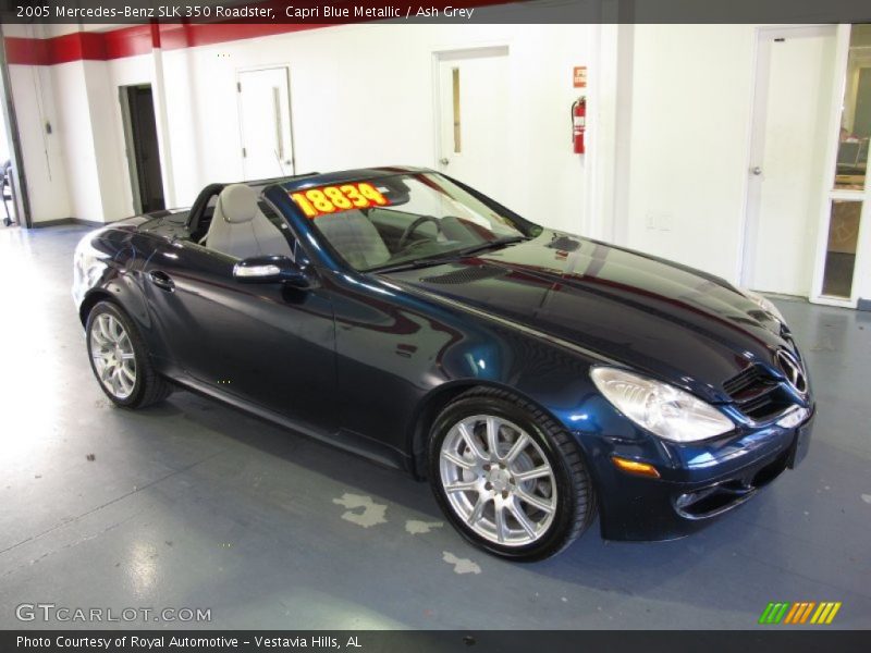 Capri Blue Metallic / Ash Grey 2005 Mercedes-Benz SLK 350 Roadster