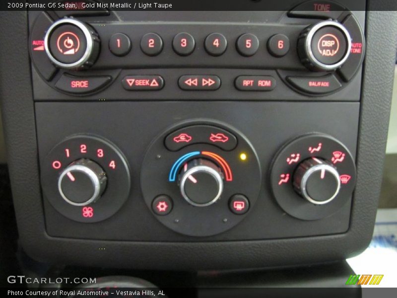 Gold Mist Metallic / Light Taupe 2009 Pontiac G6 Sedan