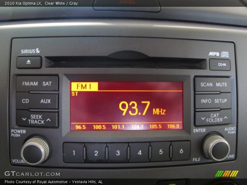 Clear White / Gray 2010 Kia Optima LX