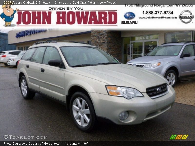 Champagne Gold Opal / Warm Ivory Tweed 2007 Subaru Outback 2.5i Wagon