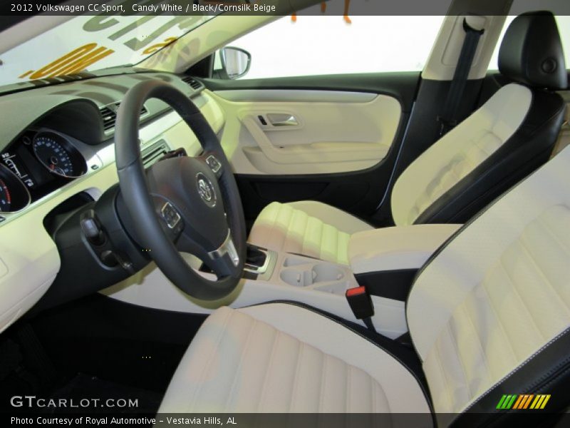 Candy White / Black/Cornsilk Beige 2012 Volkswagen CC Sport