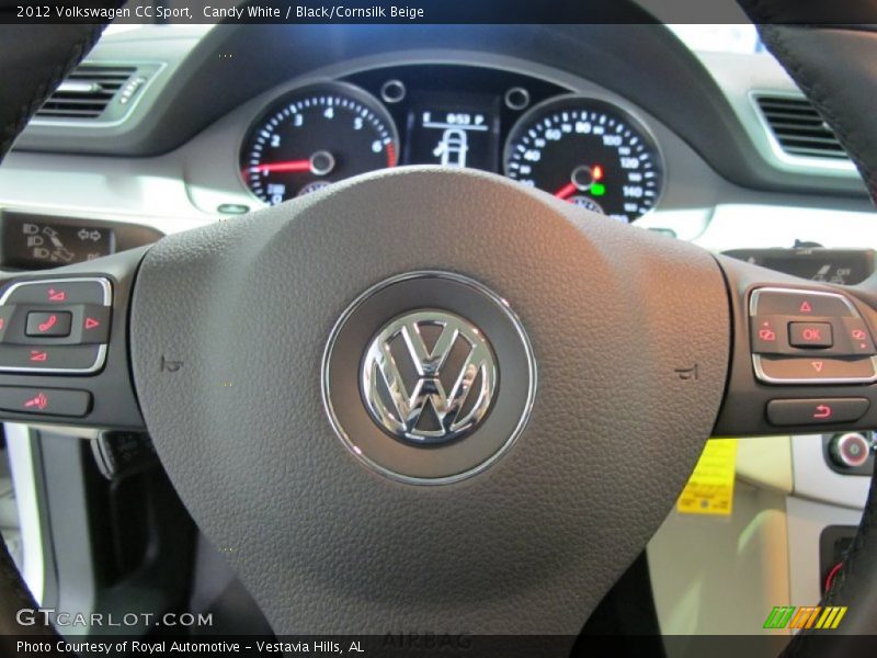 Candy White / Black/Cornsilk Beige 2012 Volkswagen CC Sport