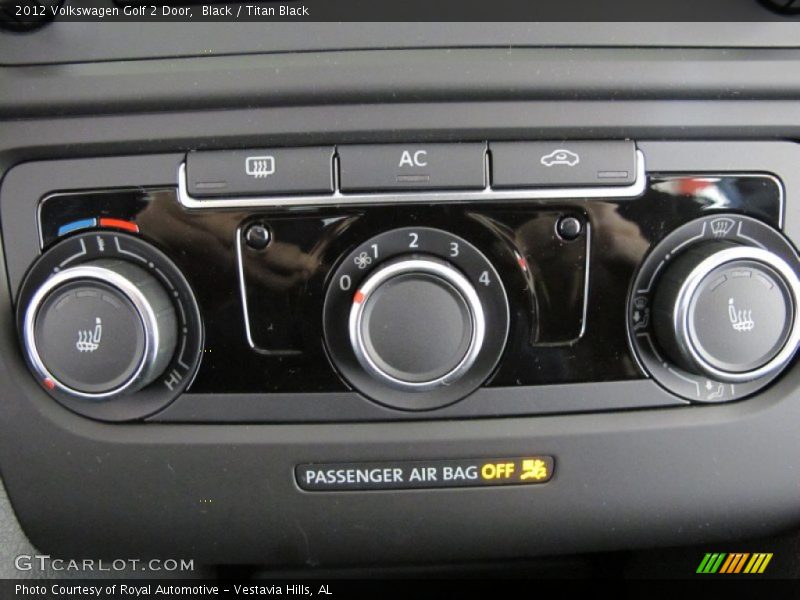 Controls of 2012 Golf 2 Door