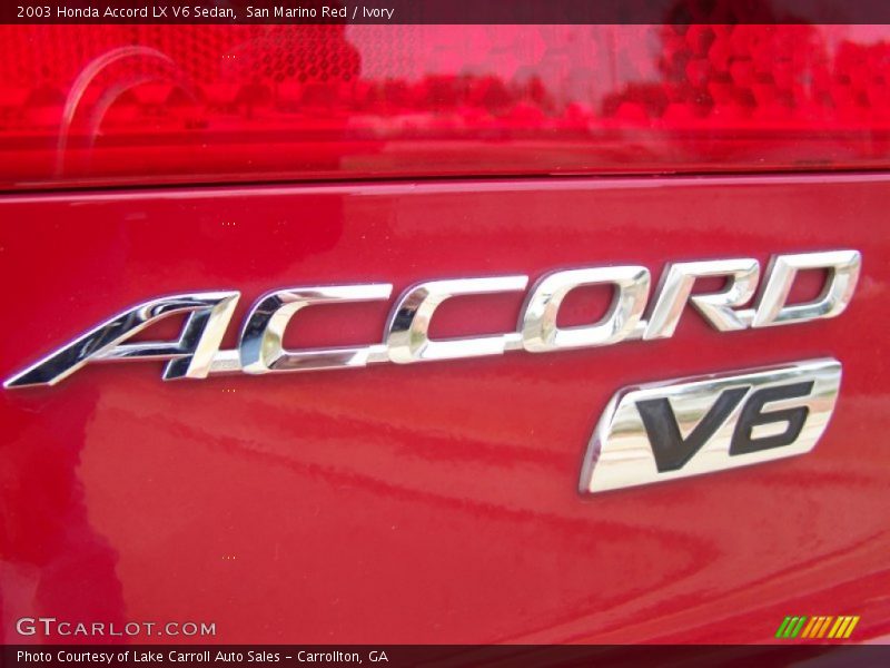 San Marino Red / Ivory 2003 Honda Accord LX V6 Sedan