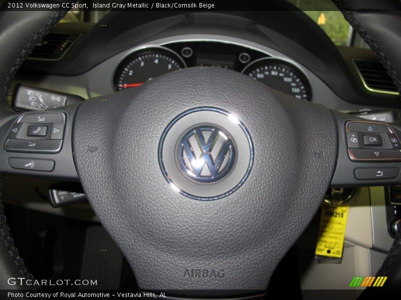 Island Gray Metallic / Black/Cornsilk Beige 2012 Volkswagen CC Sport