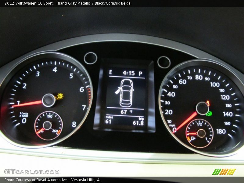 Island Gray Metallic / Black/Cornsilk Beige 2012 Volkswagen CC Sport